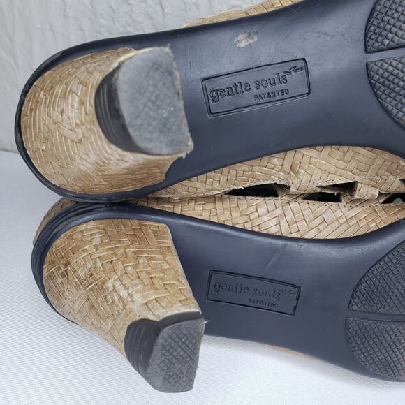 Gentle Souls Okey Dokey Brown Leather Gladiator Heels Sandals Women's Size 8 - Picture 13 of 16